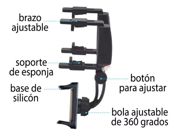 Soporte Base Retrovisor para Teléfono