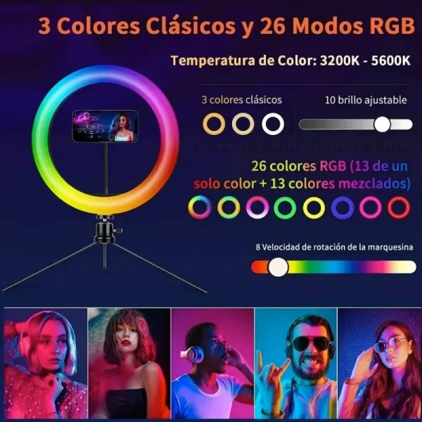 Aro De Luz Led Rgb 12 Pulgadas