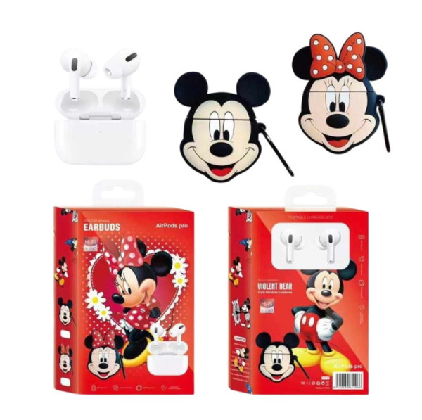 Audifonos Bt Airpods Con Funda De Mickey Mouse