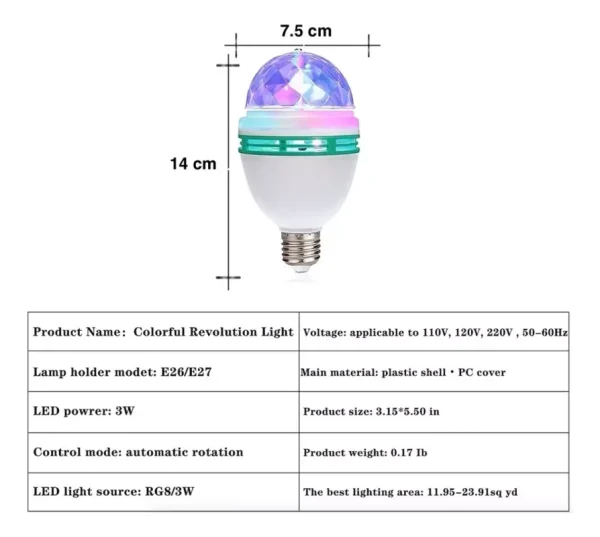 Foco Led Giratorio Multicolores Fiesta Rgb